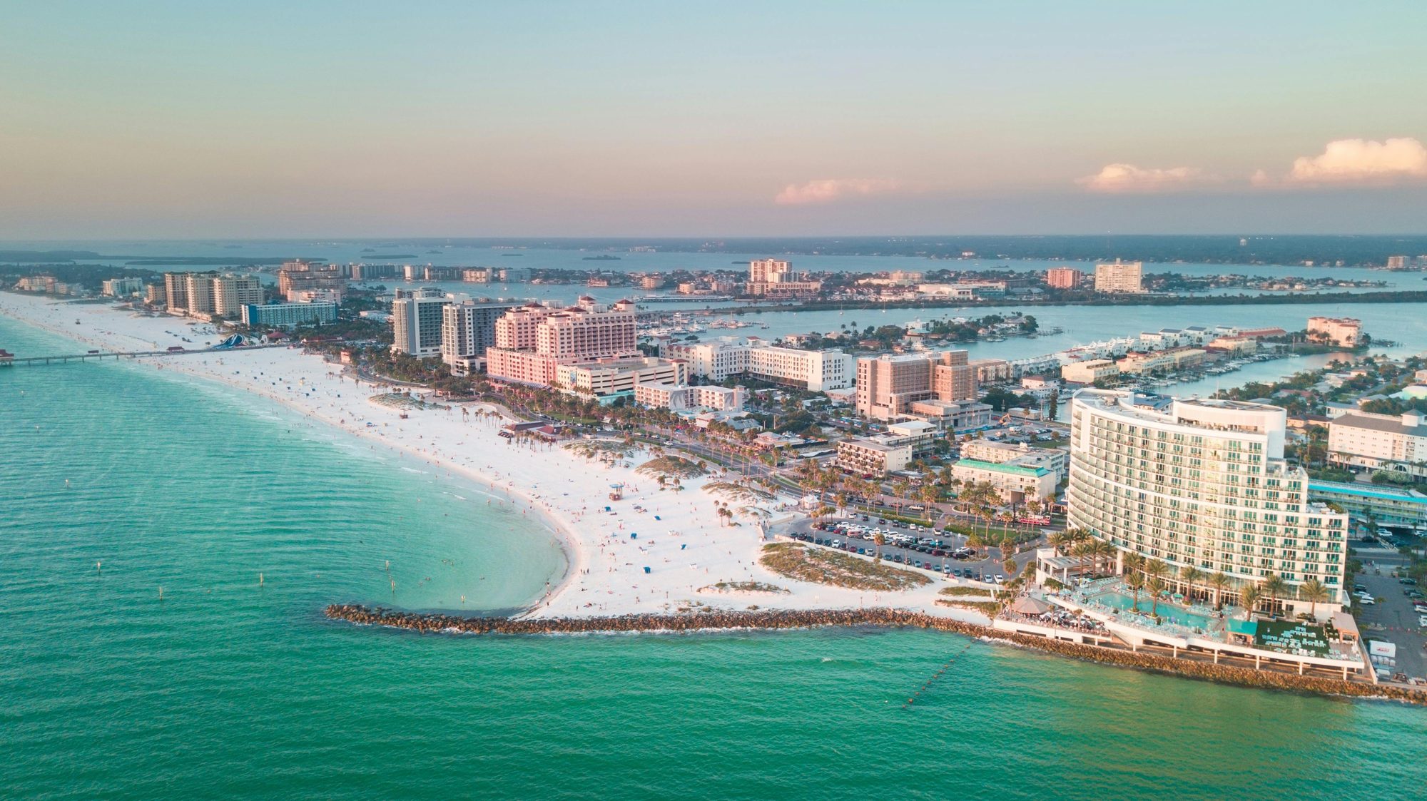 Clearwater Beach white sand and clear Gulf water near Sunset Escape